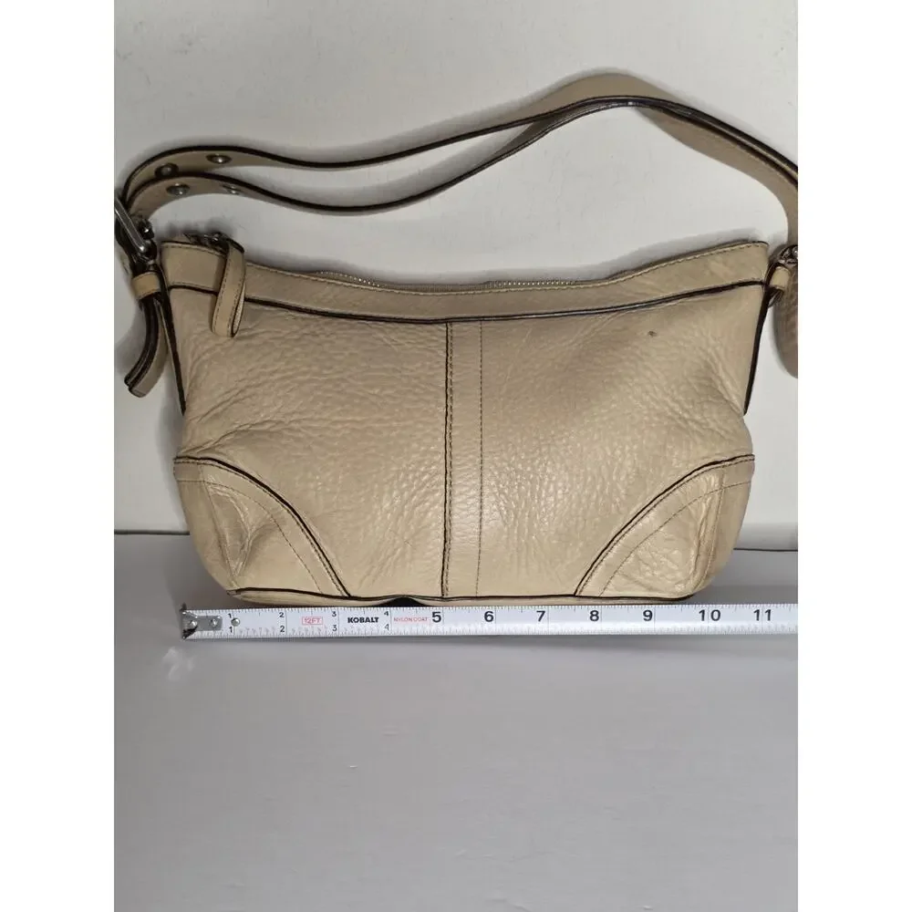 VINTAGE COACH F12321 MADISON TAN PEBBLE LEATHER SHOULDER BAG OLD SCHOOL LOOK Y2K